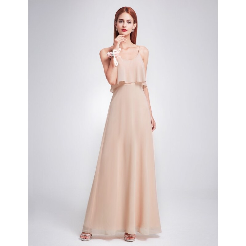 Ever-Pretty Béžové družičkovské šaty minimalistického stylu