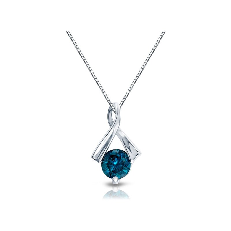 Zlatý náhrdelník s modrým diamantem KLENOTA k0168012
