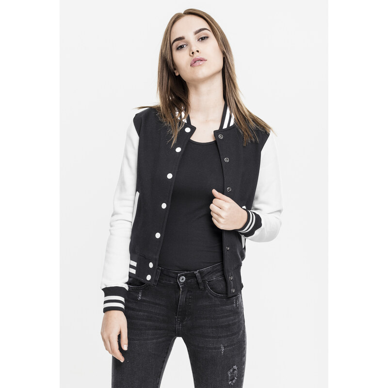 Urban Classics Dámská dvoubarevná College mMikina blk/wht