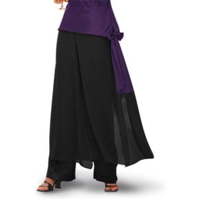 Blancheporte Saténová kalhotová sukně černá