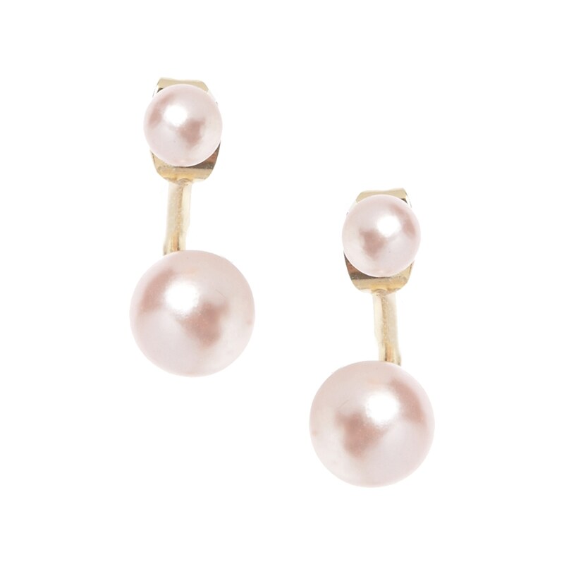 ASOS Faux Pearl Swing Earrings - Pink