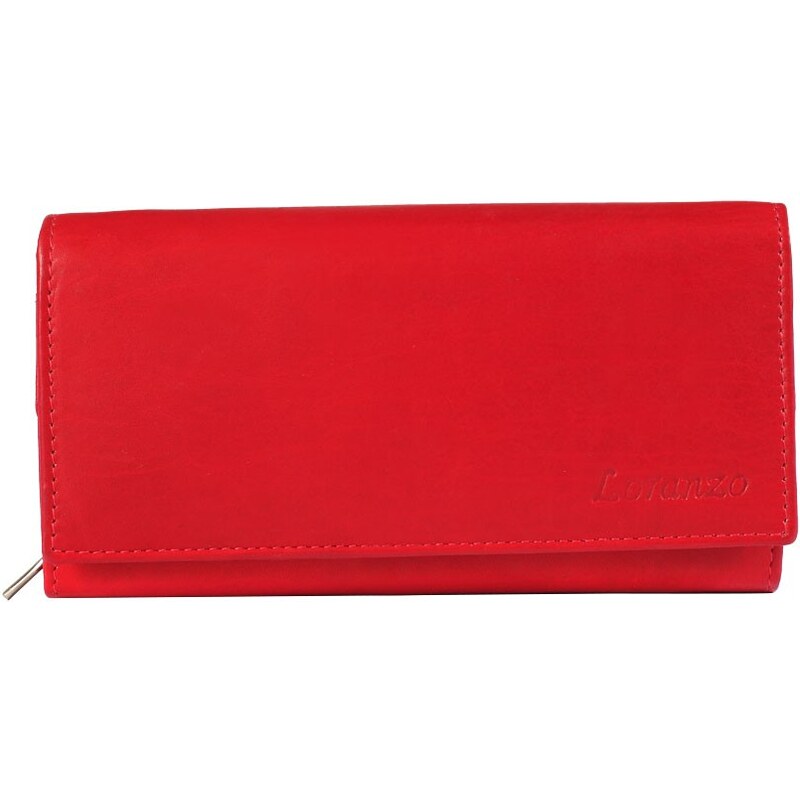 Peněženka dámská kožená, červená, Loranzo, 439 - zboží s vadou