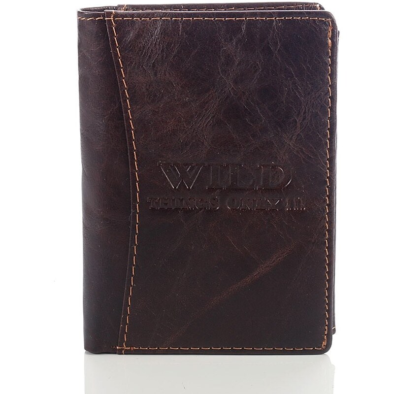 Pánská kožená peněženka Wild Things Only 5500 tmavě hnědá + krabička