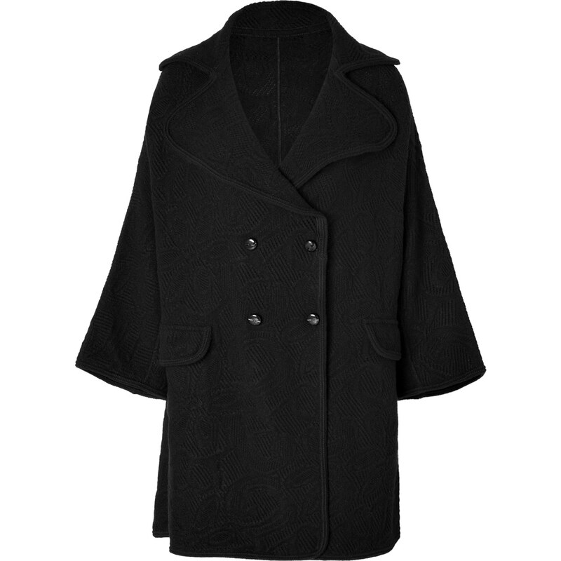 Ermanno Scervino Wool-Angora Blend Double Breasted Knit-Coat