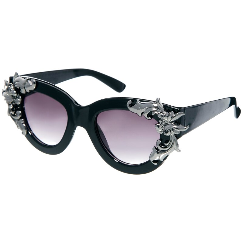 ASOS Filigree Embellished Cat Eye Sunglasses - Black