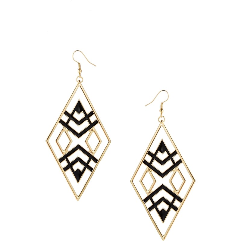 ASOS Open Diamond Drop Earrings - Gold