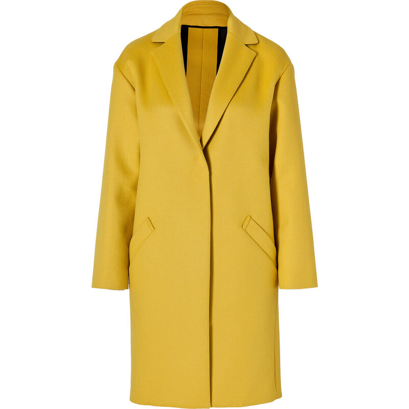 Cédric Charlier Wool-Cashmere Coat in Yellow