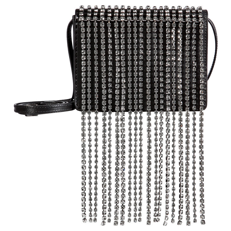 Maison Martin Margiela Crystal Fringed Leather Shoulder Bag