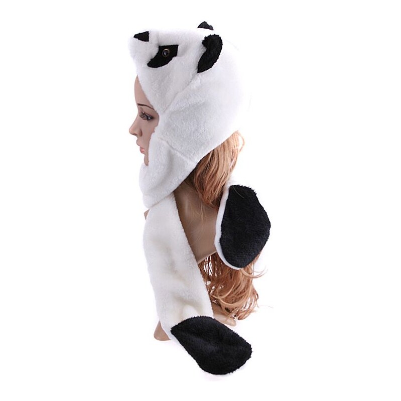 Plyšová čepice a šála Funky Animal - Panda 115023120