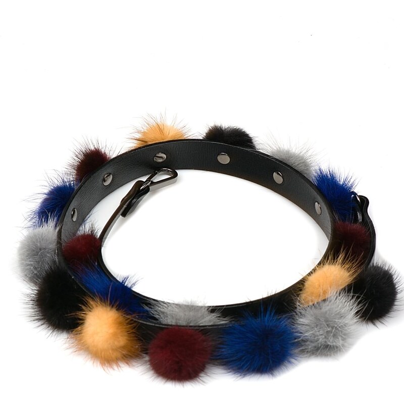 Blaire Kožený popruh s kožešinou multicolor 21550916