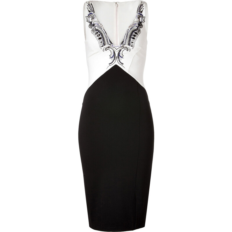 Roberto Cavalli Embellished Dress in Black/White