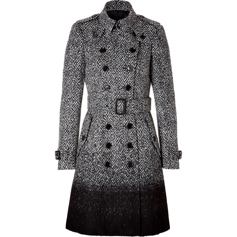 Burberry London Wool-Blend Callcott Coat in Black Check