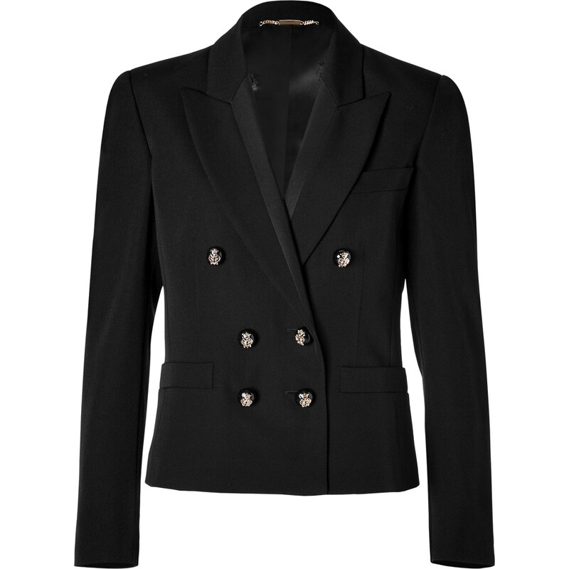 Emilio Pucci Wool-Cotton Blend Blazer in Black