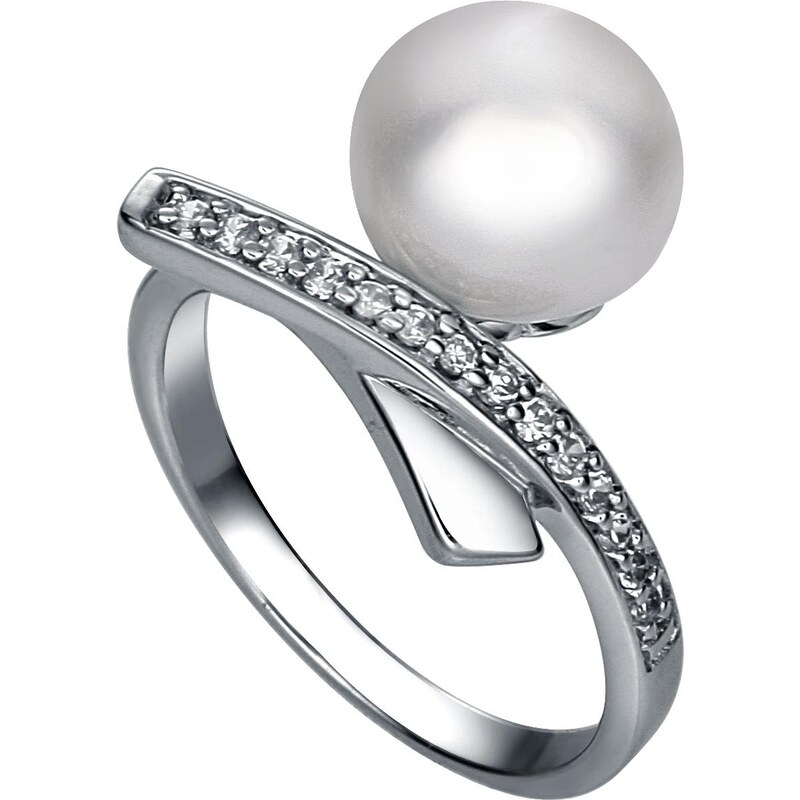 Moonpearls MOON Swain - prsten s pravou říční bílou perlou RP000086 Velikost 52 mm