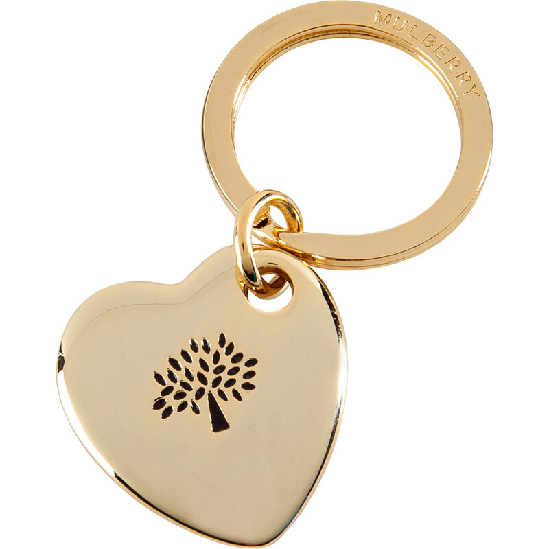 Mulberry Golden Metal-Enamel Heart Keychain