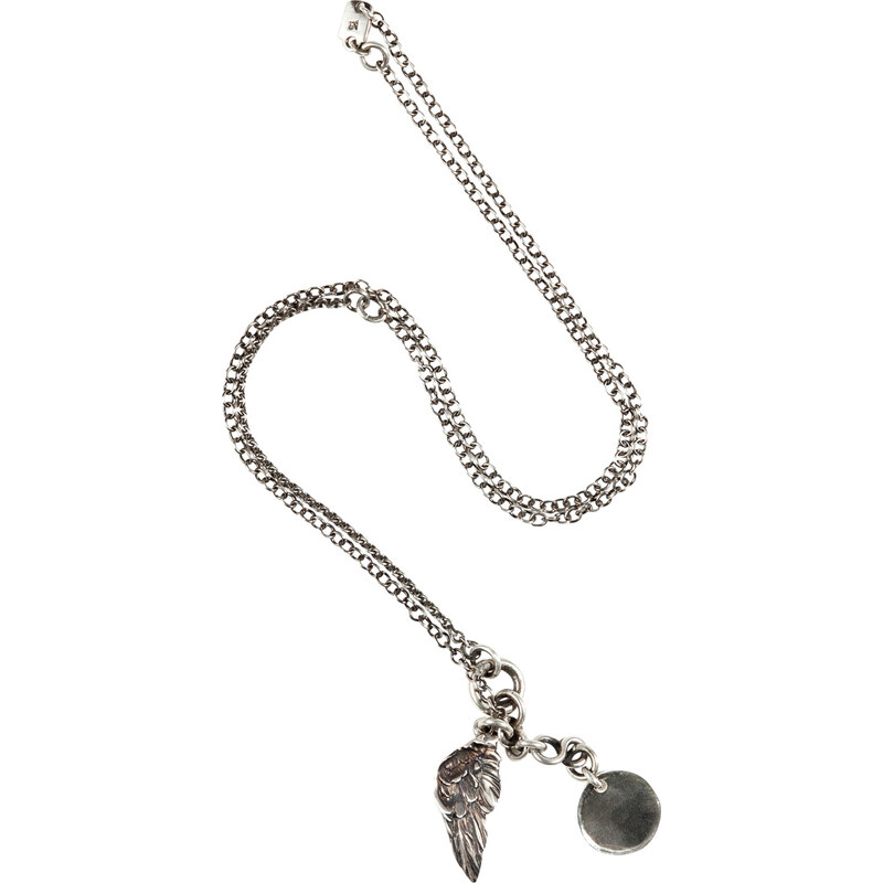 Werkstatt München Sterling Silver Necklace with Wing and Coin
