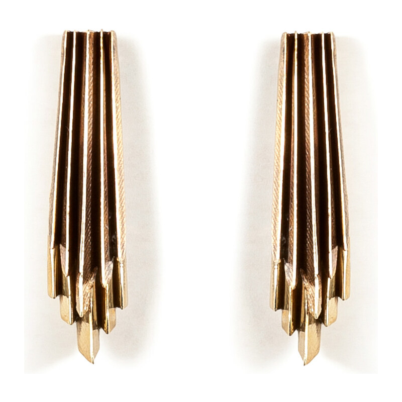 Aesa Brass Wind Wake Earrings