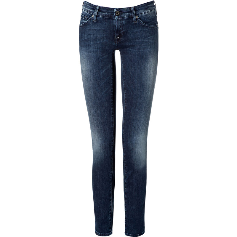 Seven for all Mankind Deep Blue Low Rise Skinny Jeans