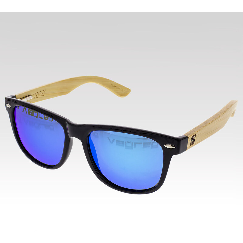 VeyRey Dřevěné sluneční brýle Polarizační Conifer modrá skla