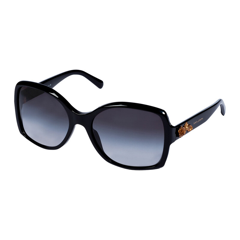 Dolce & Gabbana Black Acetate Sicilian Baroque Gradient Sunglasses