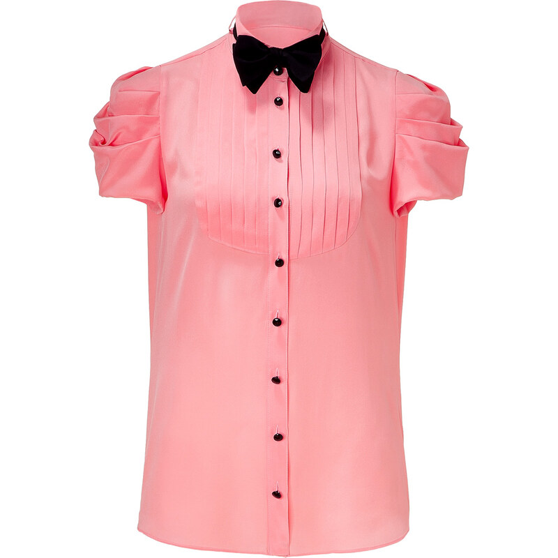 Moschino C&C Candlelight peach silk top with tie
