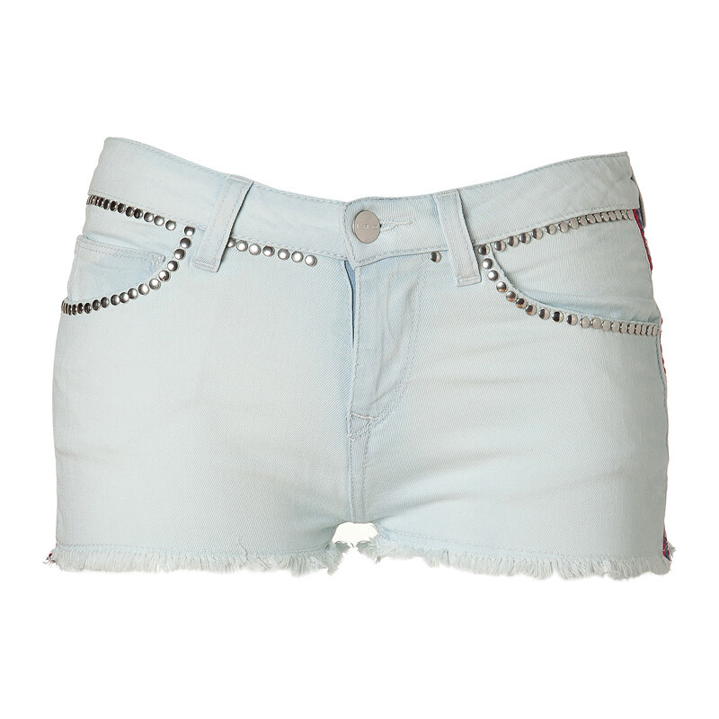 Iro Light Blue Embroidered and Studded Shorts