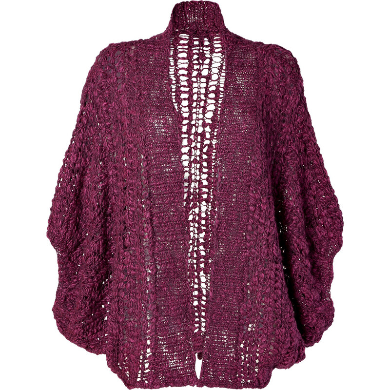 Anna Sui Merlot Buttonless Cardigan