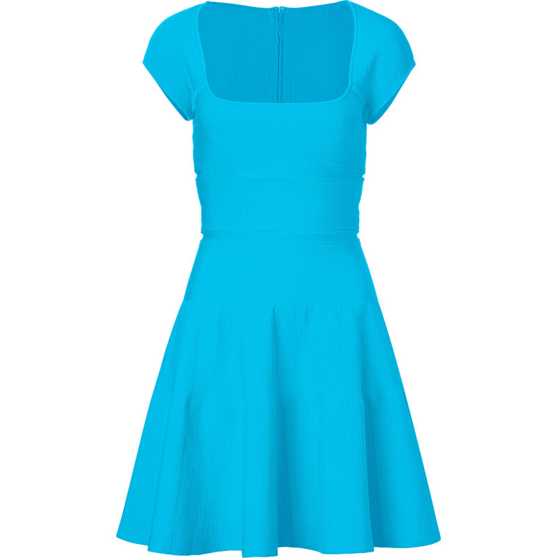 Issa Capri Blue Rib Knit Balconette Dress