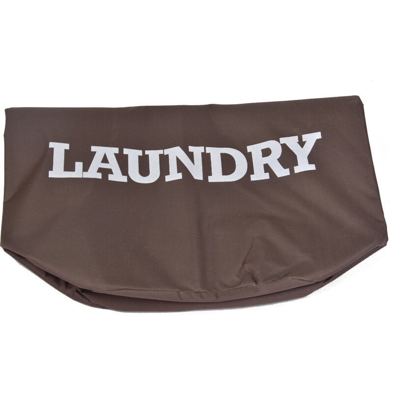 Hnědý textilní koš na prádlo LAUNDRY
