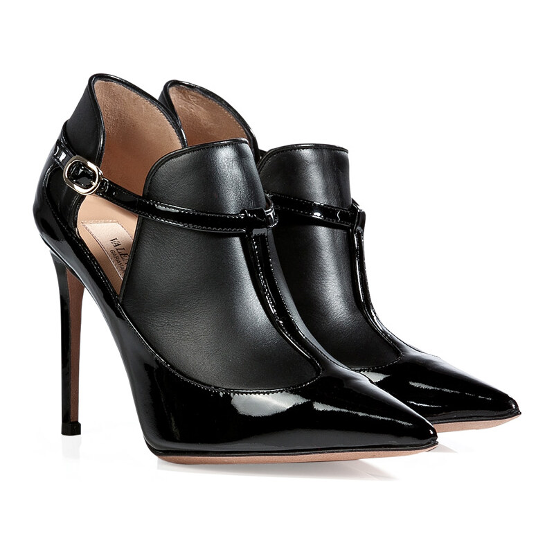Valentino Patent Leather Ankle Boots in Black