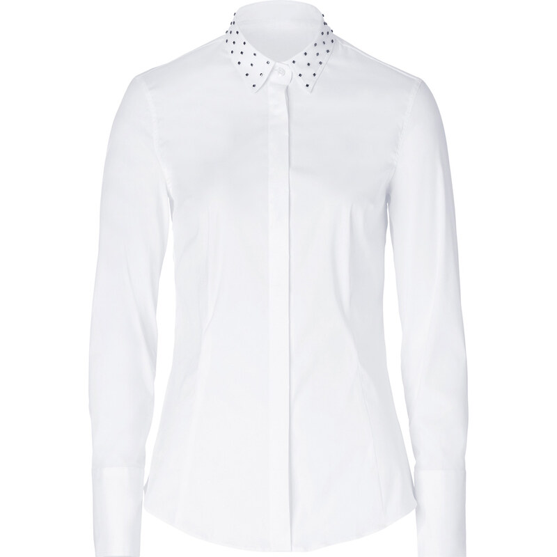Brunello Cucinelli Stretch Cotton Shirt with Studded Collar