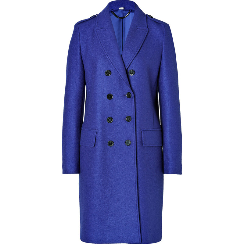 Burberry London Virgin Wool Inverness Coat in Bright Sapphire Blue