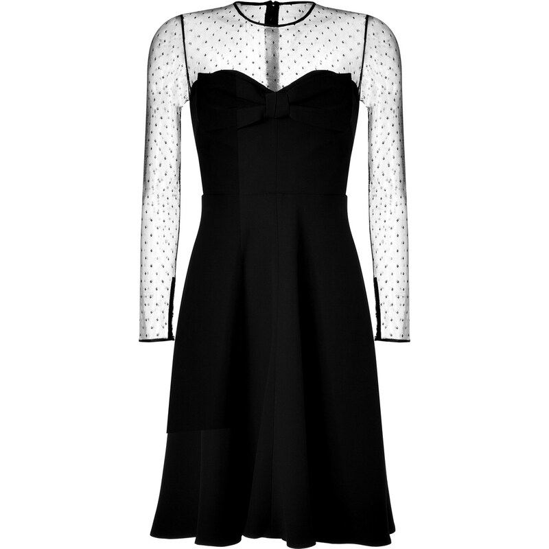 Valentino Black Dotted Silk Dress