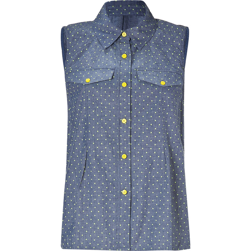 Marc by Marc Jacobs Indigo/Multi Cotton Chambray Top