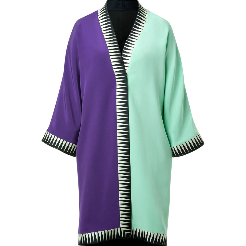 Fausto Puglisi Mint/Purple Kimono Coat
