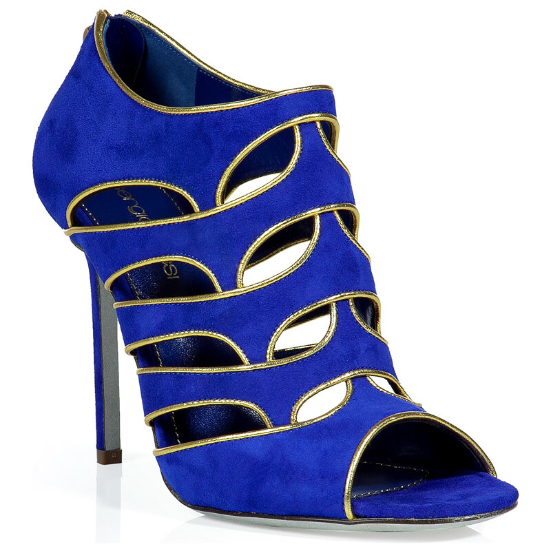 Sergio Rossi Royal Suede Peep Toe Pumps