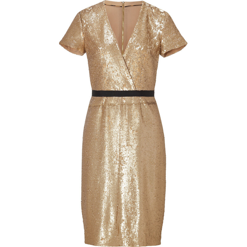 Burberry London Vintage Gold Allover Sequined Tula Dress
