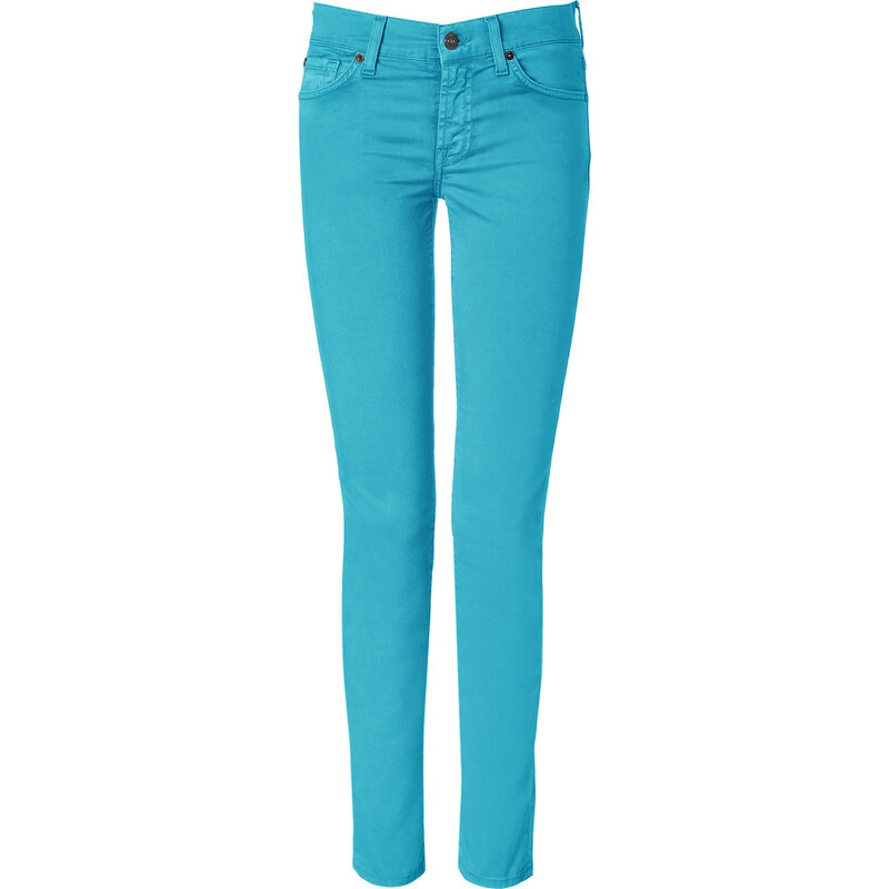 Seven for all Mankind Capri Blue Vintage Sateen Roxanne Classic Skinny Jeans