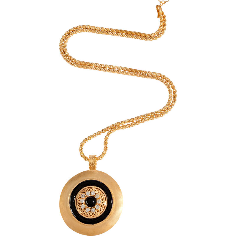 Gripoix Gold-Plated Circular Pendant Necklace