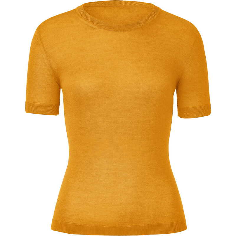 Malo Curry Cashmere and Silk Blend Knit Top