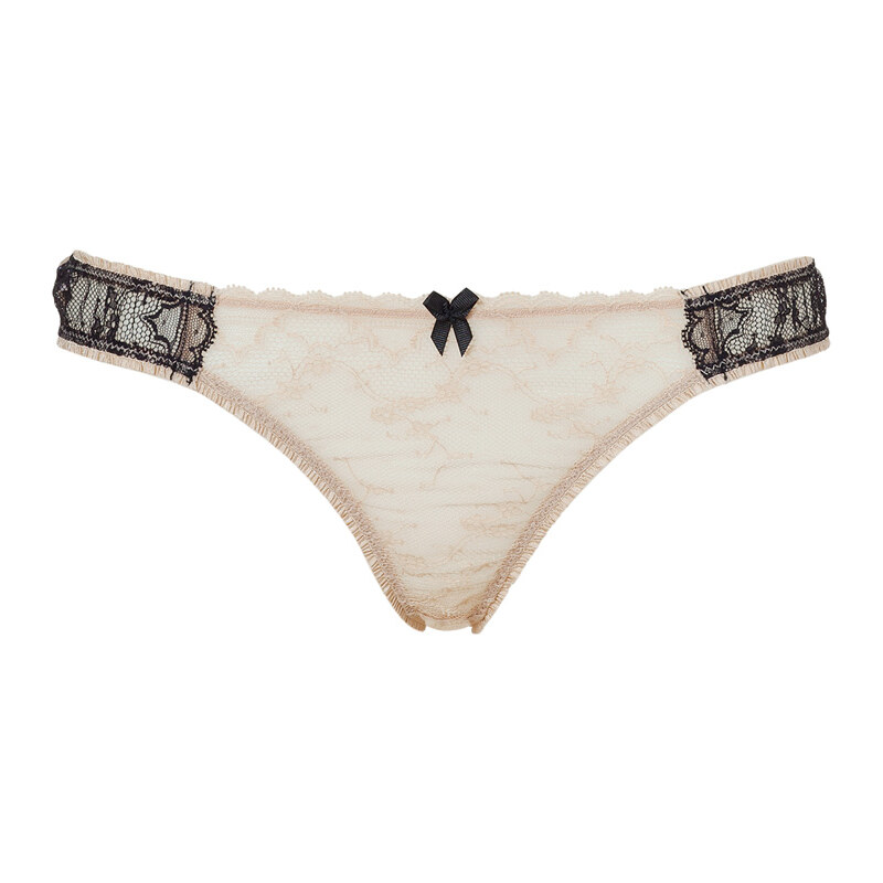 Mimi Holliday Black/Nude Lace Thong