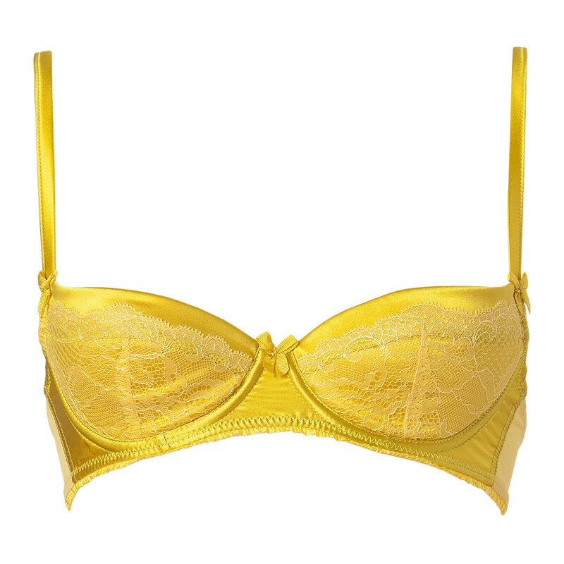 Mimi Holliday Chartreuse/Yellow Silk Lace Demi Bra