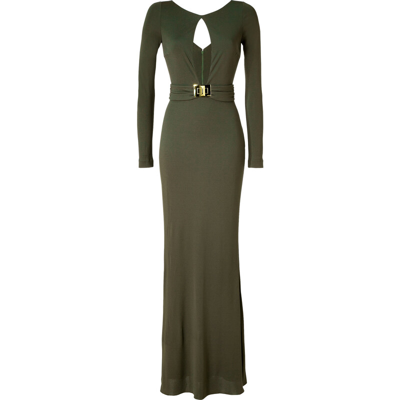 Emilio Pucci Olive Cut-Out Jersey Evening Gown