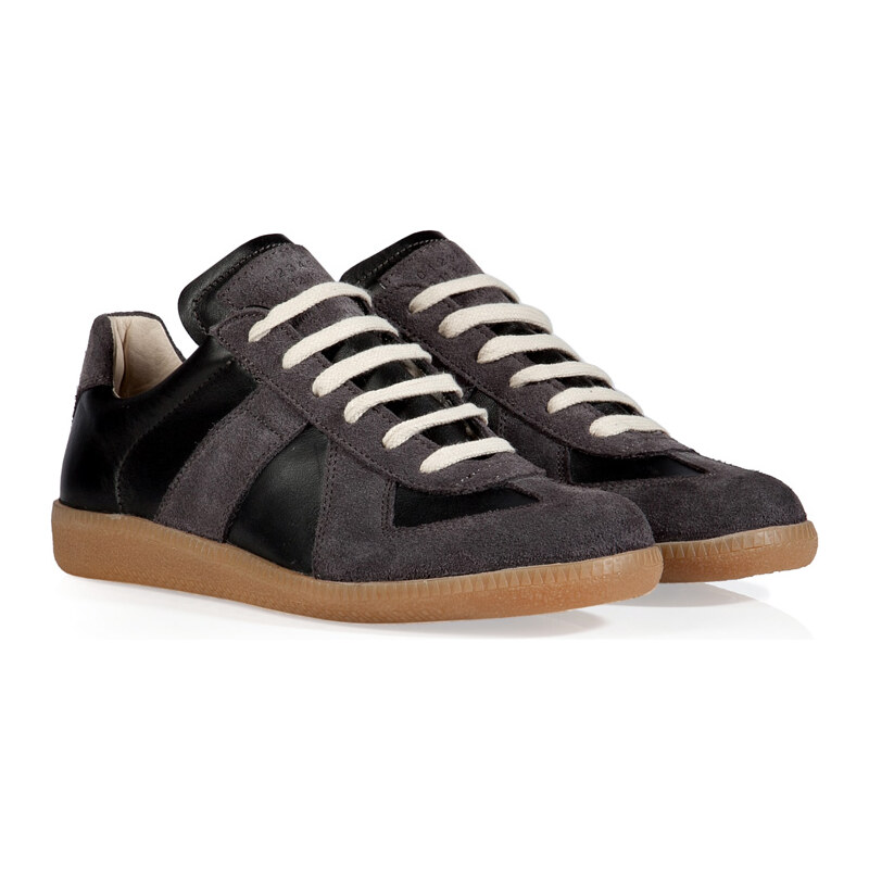 Maison Martin Margiela Leather/Suede Replica Sneakers in Black