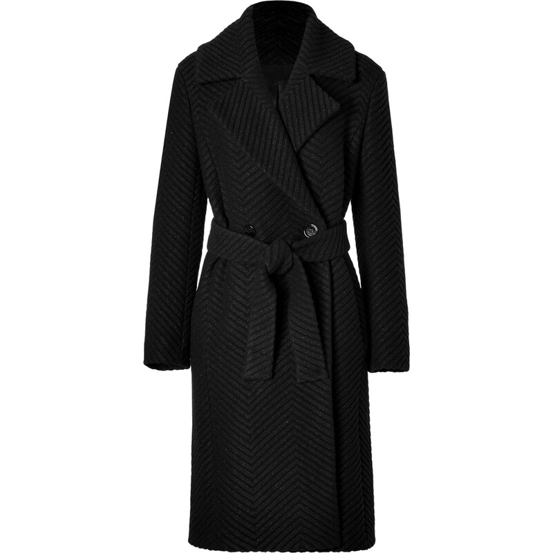Akris Wool Blend Belted Coat in Black