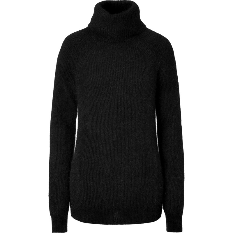 Anthony Vaccarello Angora Blend Ribbed Turtleneck Pullover