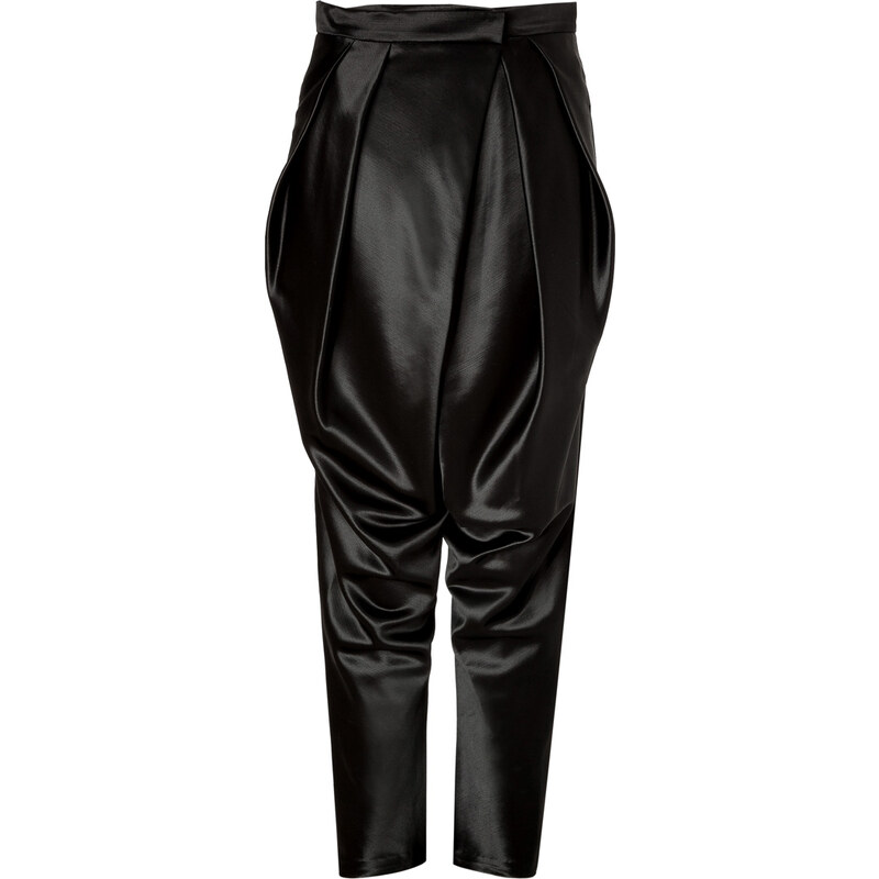 Balmain Wool-Silk Harem Pants in Black