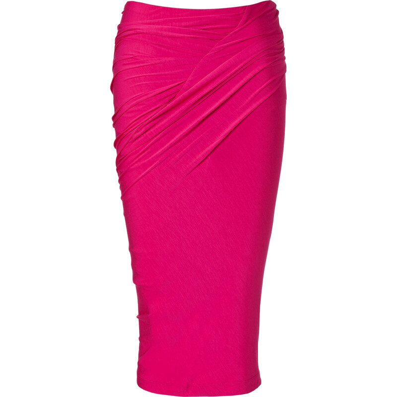 Donna Karan New York Shocking Pink Draped Jersey Skirt