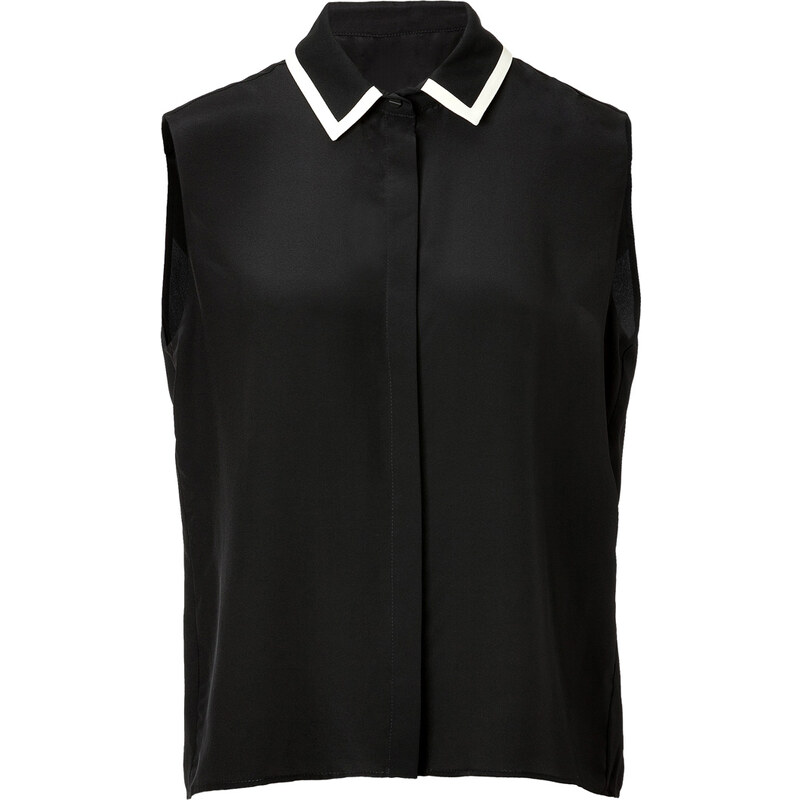 Preen by Thornton Bregazzi Silk Rack Shirt in Black/Ivory