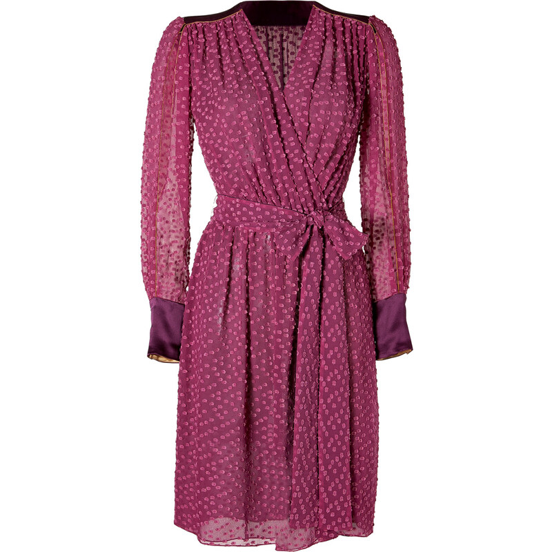 Sophie Theallet Plum Blossom Cotton-Silk Belted Wrap Dress